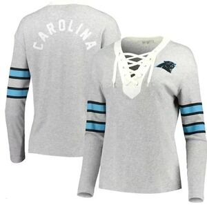 Carolina Panthers Junk Food NFL Football Lace Up Long Sleeve Top